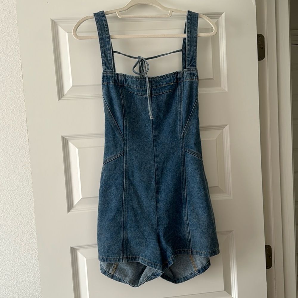 Blue Blush open back romper
